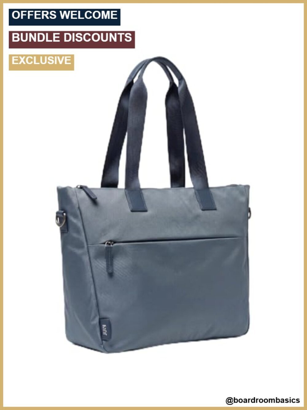 Large Tote Bag with Laptop Sleeve, Luggage Pass-Through & Water Bottle Holder